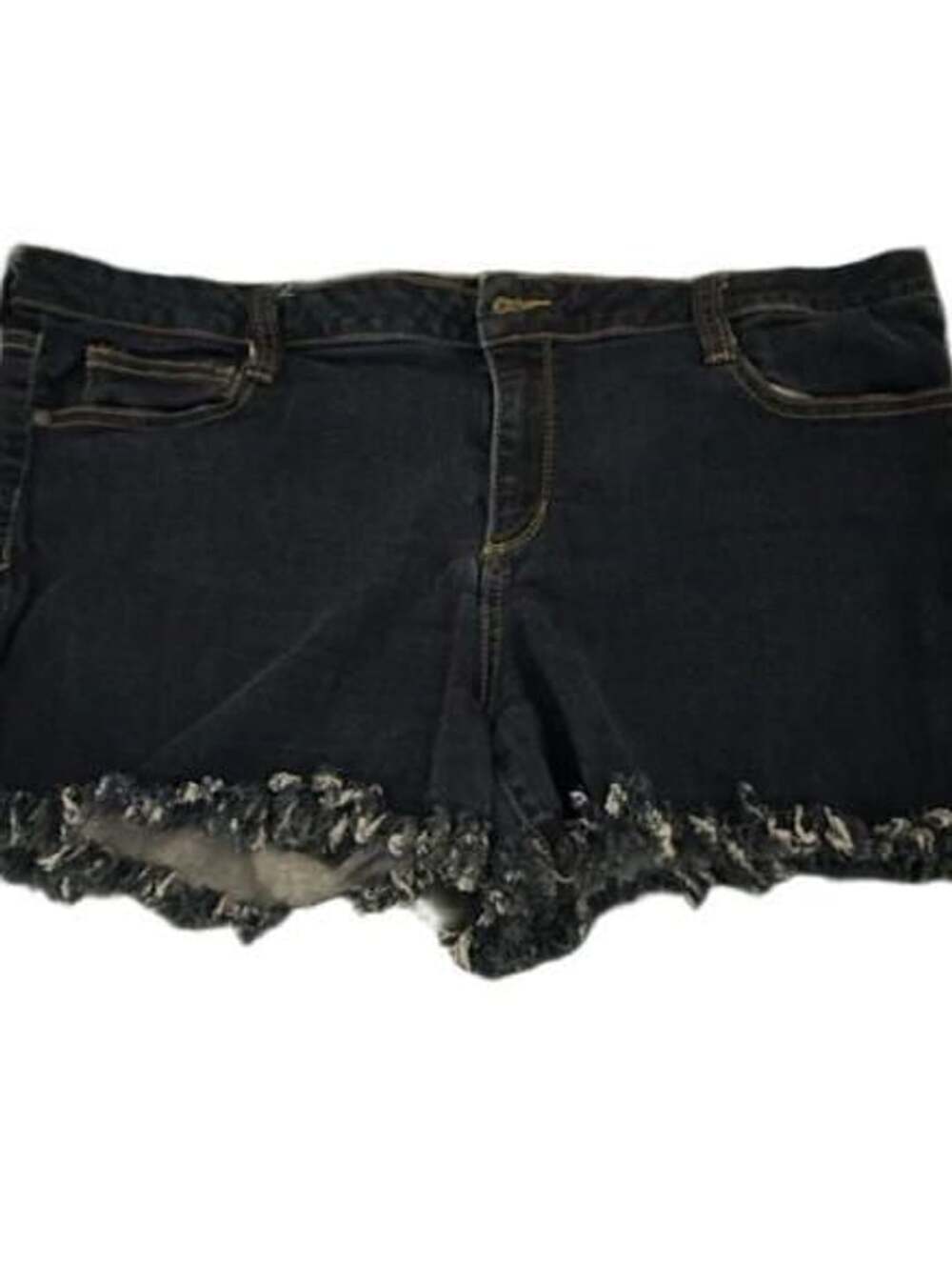 Arizona Jean Co. Women's Dark Wash Denim Frayed Hem Shorts Size 19